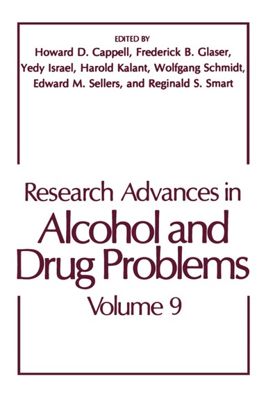 Howard Cappell - Research Advances in Alcohol and Drug Problems, Häftad