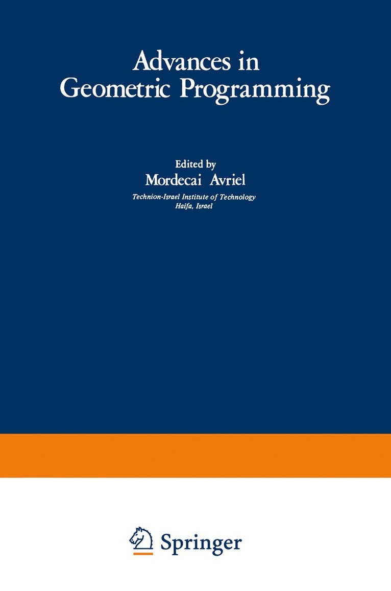 Mordecai Avriel - Advances in Geometric Programming, Häftad