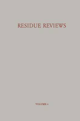 Residue Reviews / Ruckstands-Berichte 1