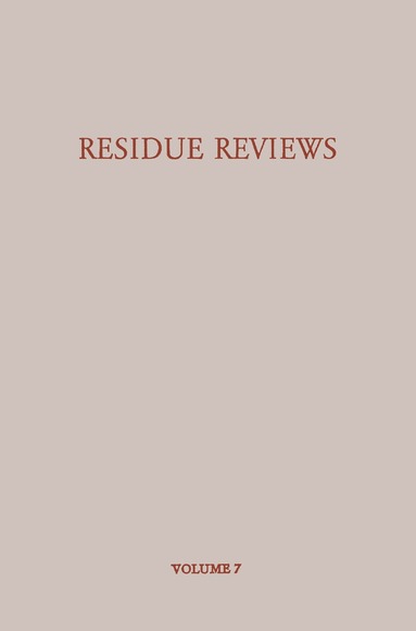 bokomslag Residue Reviews/Rückstands-Berichte