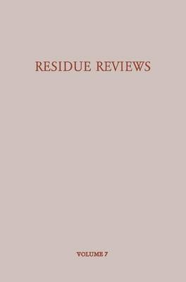 Residue Reviews/Rckstands-Berichte 1