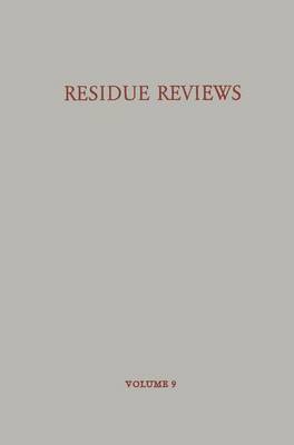 Residue Reviews / Ruckstands-Berichte 1