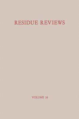 Residue Reviews / Ruckstands-Berichte 1