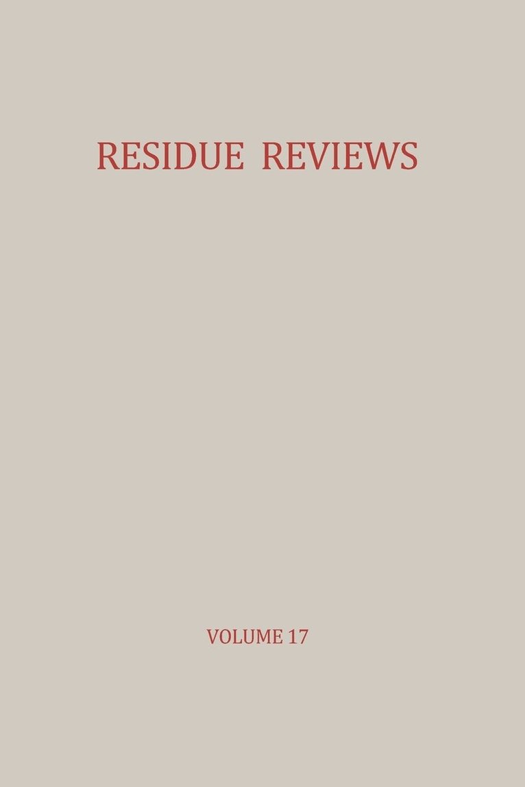 Residue Reviews / Rckstands-Berichte 1