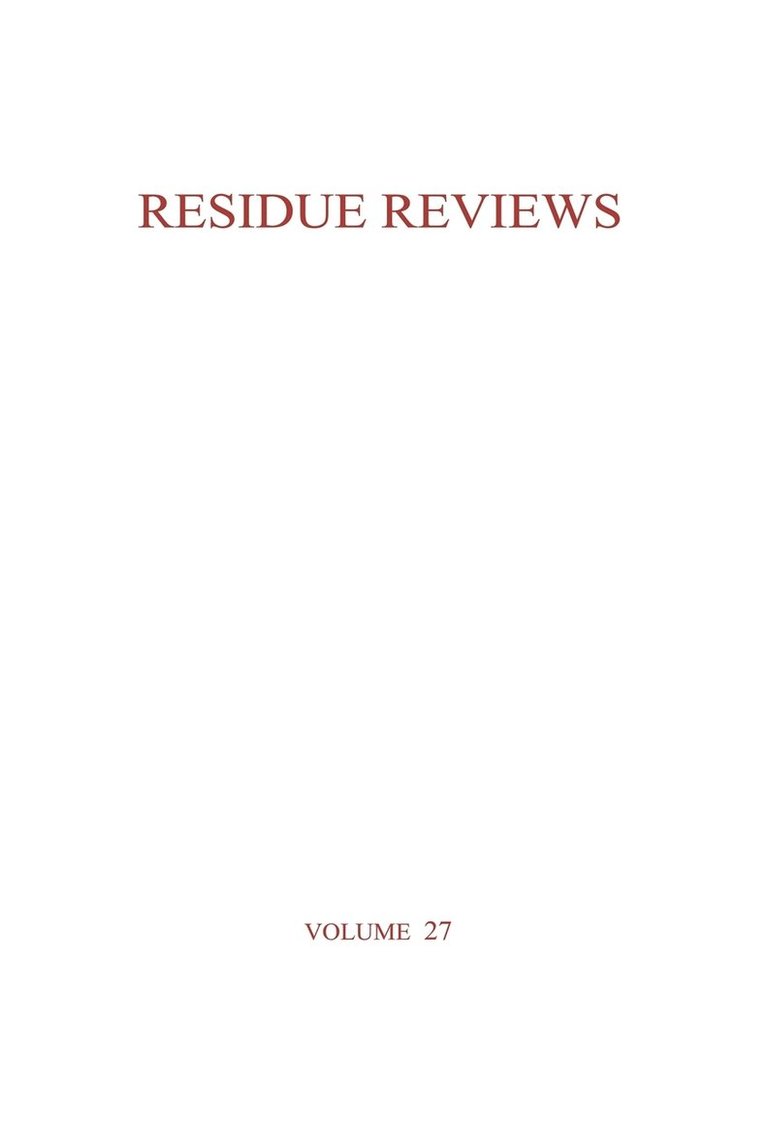 Residue Reviews / Rckstands-Berichte 1