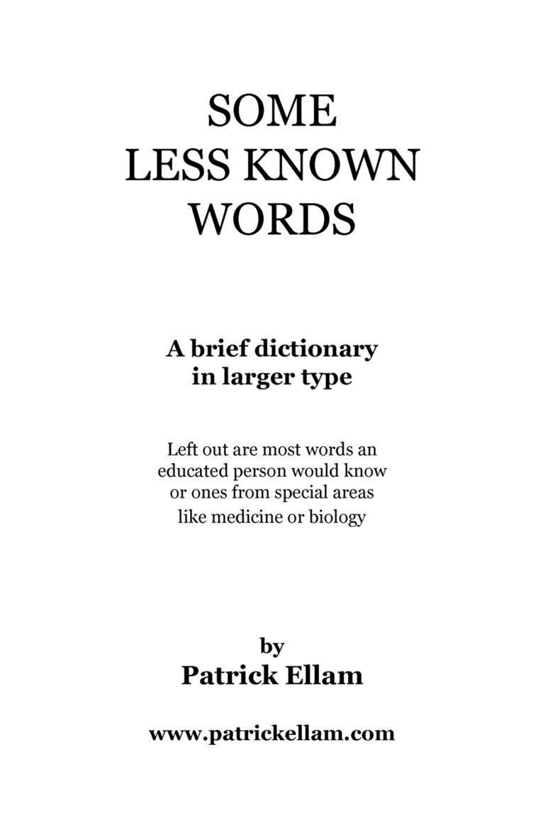 Some Less Known Words 1