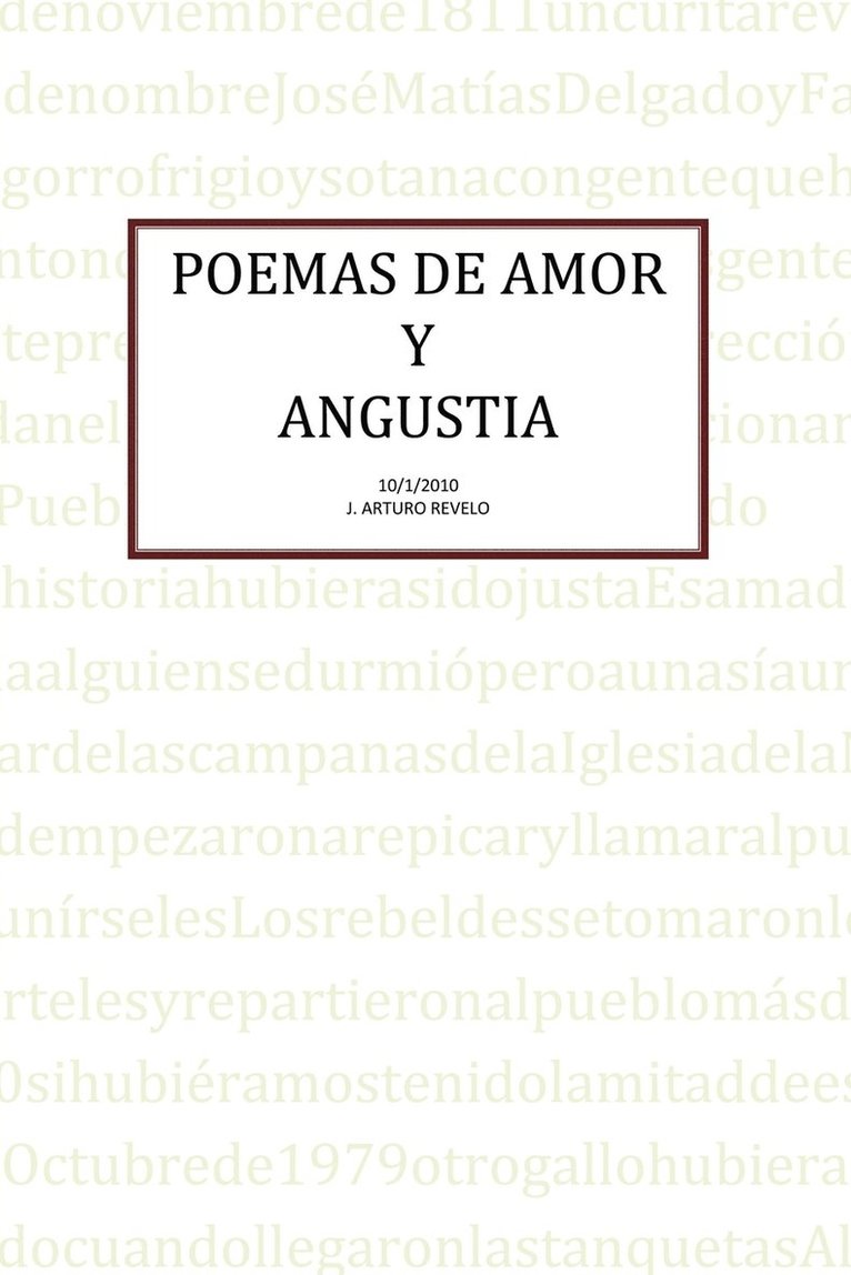 Poemas de Amor y Angustia 1