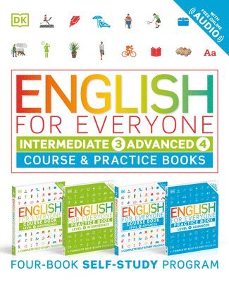 bokomslag English for Everyone: Intermediate and Advanced Box Set: Course and Practice Books--Four-Book Self-Study Program