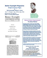 bokomslag Better Eyesight Magazine - Original Antique Pages By Ophthalmologist William H. Bates - Vol. 1 - 73 Issues-July, 1919 to July, 1925