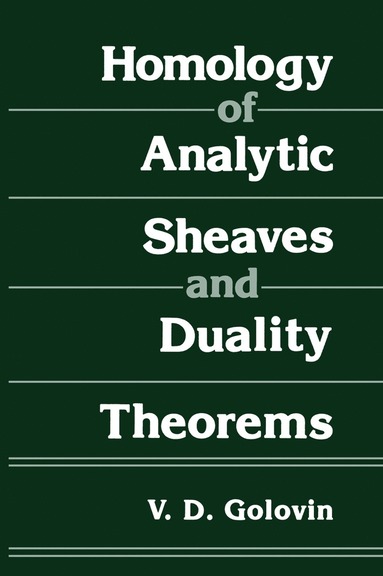 bokomslag Homology of Analytic Sheaves and Duality Theorems