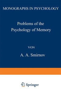 bokomslag Problems of the Psychology of Memory