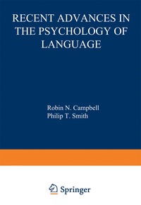 bokomslag Recent Advances in the Psychology of Language