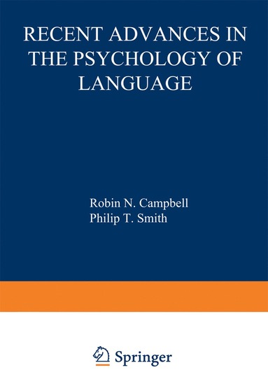 bokomslag Recent Advances in the Psychology of Language