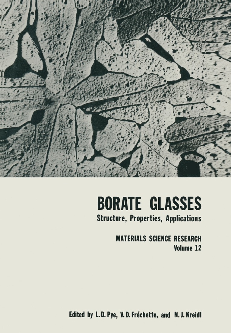 L. D. Pye, V. D. Fréchette, N. J. Kreidl - Borate Glasses, Häftad