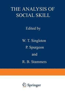 W. T. Singleton - Analysis of Social Skill, Häftad