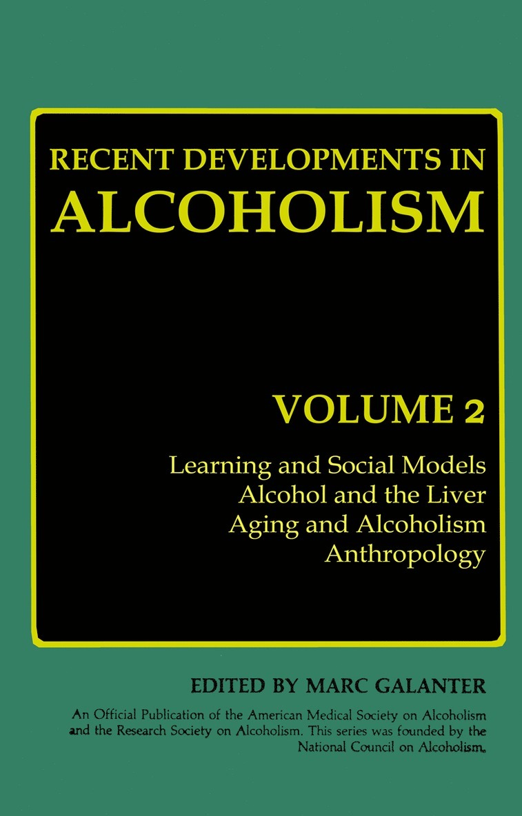 Marc Galanter - Recent Developments in Alcoholism, Häftad