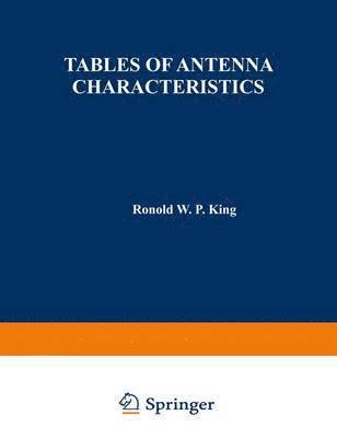 bokomslag Tables Of Antenna Characteristics