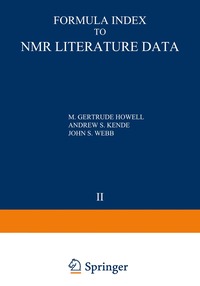 bokomslag Formula Index to NMR Literature Data
