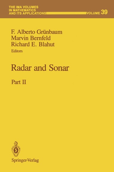 F. Alberto Grünbaum, Marvin Bernfeld, Richard E. Blahut - Radar and Sonar, Häftad