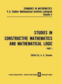 bokomslag Studies in Constructive Mathematics and Mathematical Logic