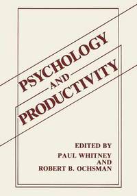 bokomslag Psychology and Productivity