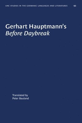 bokomslag Gerhart Hauptmann's 'Before Daybreak'