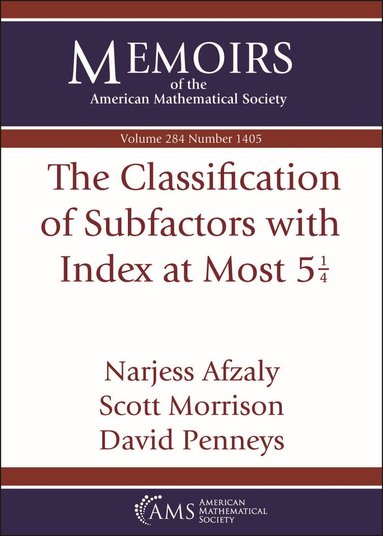 Narjess Afzaly, Scott Morrison, David Penneys - Classification of Subfactors with Index at Most $5 \frac {1}{4}$, Häftad