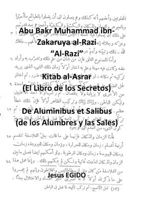 Kitab al-Asrar (El Libro de los Secretos), De Aluminibus et Salibus (de los Alumbres y las Sales) 1