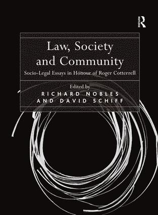 Richard Nobles, David Schiff - Law, Society and Community, Inbunden