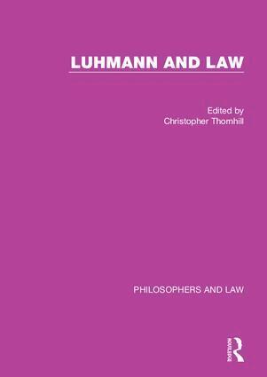 Christopher Thornhill, Christopher Thornhill - Luhmann and Law, Inbunden