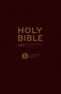 New International Version - NIV Larger Print Burgundy Hardback Bible, Inbunden