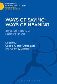 bokomslag Ways of Saying: Ways of Meaning