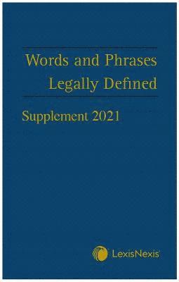 bokomslag Words and Phrases Legally Defined 2021 Supplement