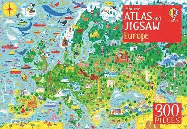 bokomslag Usborne Atlas and Jigsaw Europe