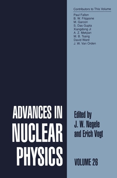 J.W. Negele, Erich W. Vogt - Advances in Nuclear Physics, Häftad