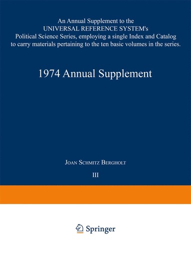 bokomslag 1974 Annual Supplement