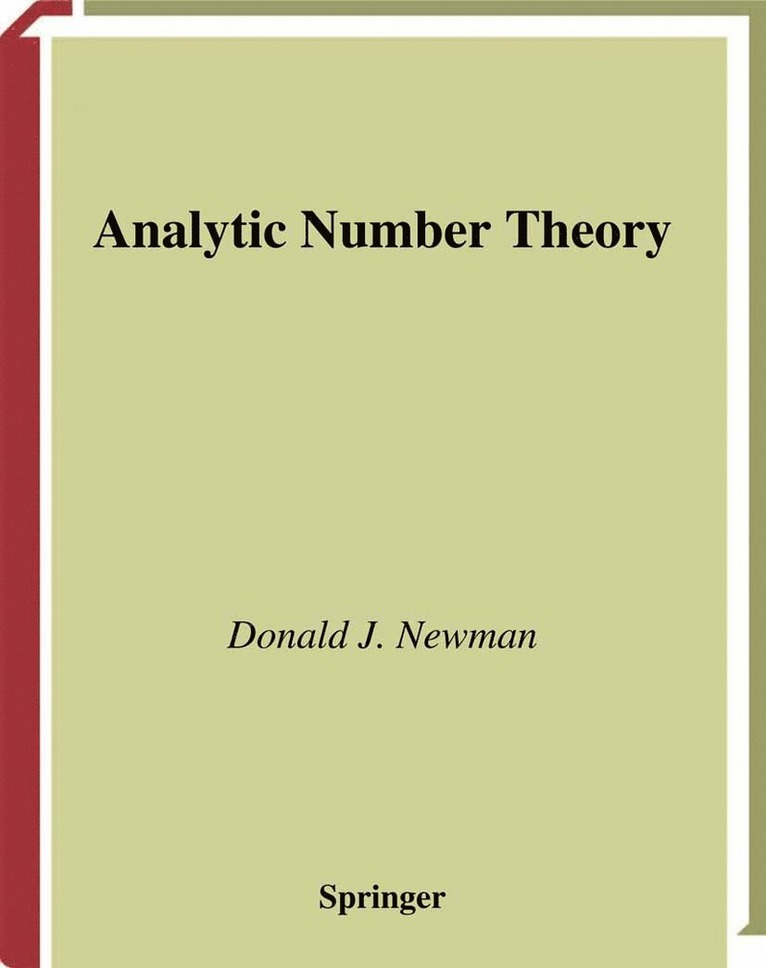 Donald J. Newman - Analytic Number Theory, Häftad