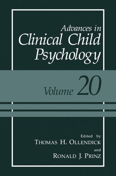 bokomslag Advances in Clinical Child Psychology