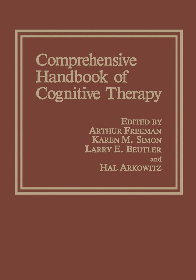 Comprehensive Handbook of Cognitive Therapy 1