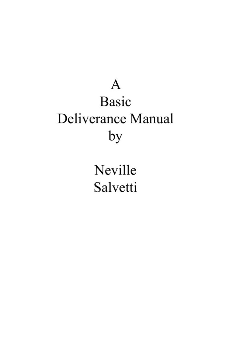 Deliverance Training Manual