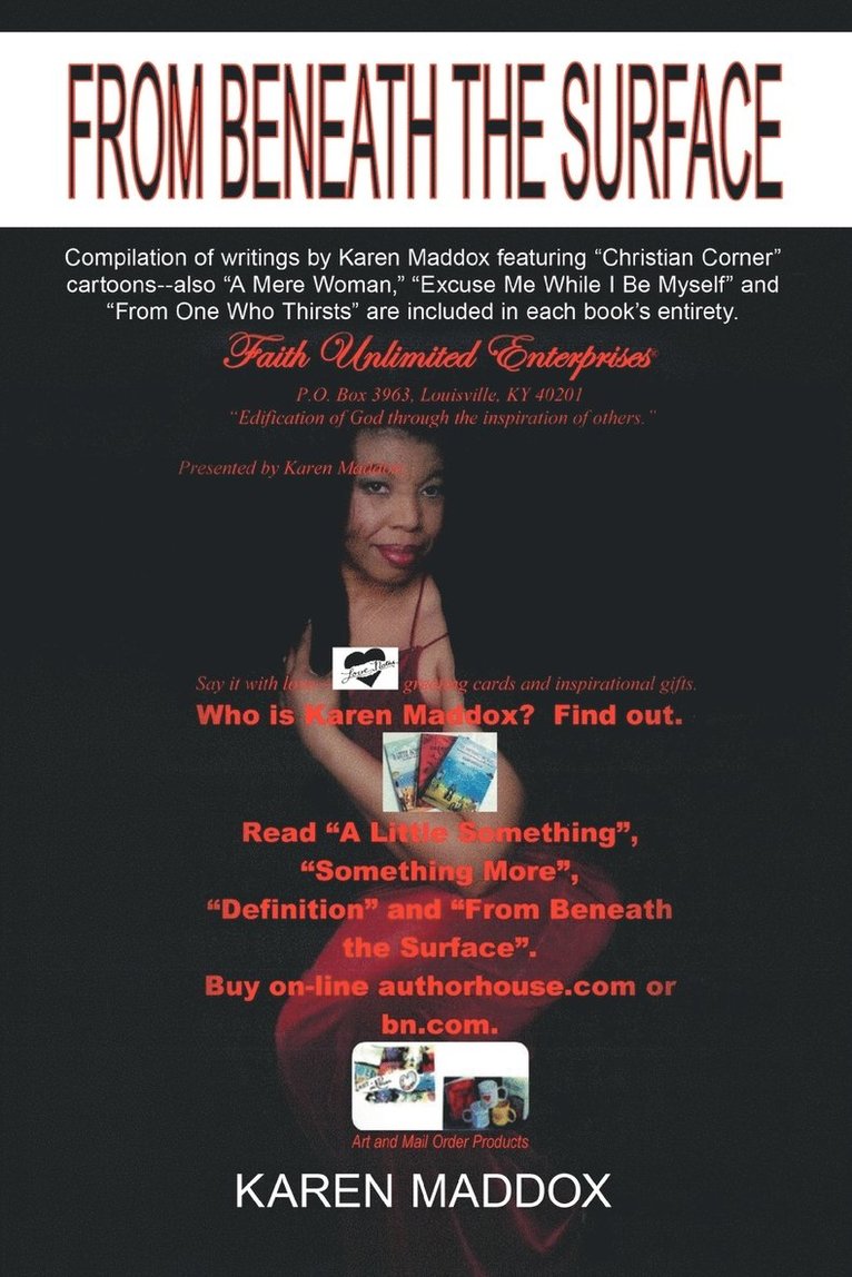 Karen Maddox - From Beneath The Surface, Häftad