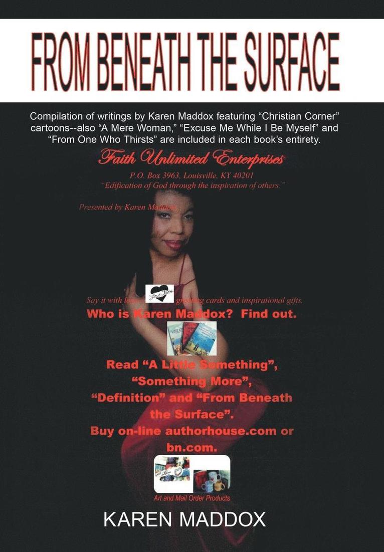 Karen Maddox - From Beneath The Surface, Inbunden