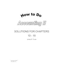 bokomslag How to Do Accounting II Solutions for Chapters 10 - 18