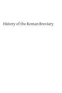 History of the Roman Breviary 1