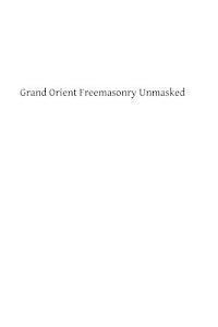 Grand Orient Freemasonry Unmasked 1