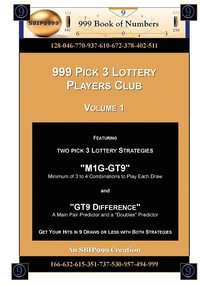 bokomslag 999 Pick 3 Lottery Players Club Volume 1