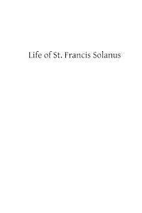 Life of St. Francis Solanus: Apostle of Peru 1