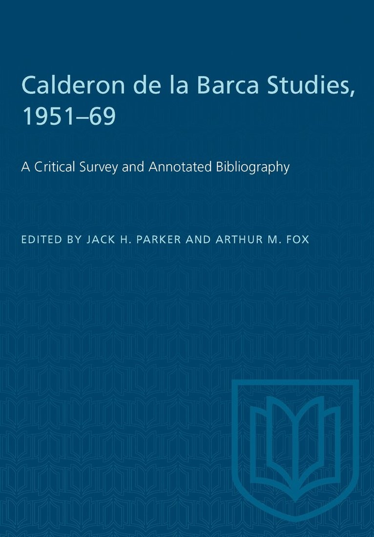 Jack Parker, Arthur Fox, H. Parker, Jack, M. Fox, Arthur - Calderon De La Barca Studies, 1951-69, Häftad