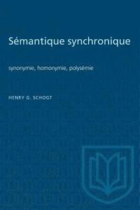 bokomslag Smantique synchronique