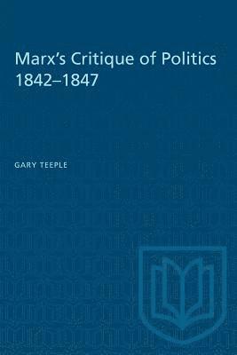 bokomslag Marx's Critique of Politics 1842-1847